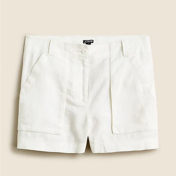 J. Crew Seaside cargo short in linen-TENCEL™ lyocell blend in white size 6 NWT - Picture 4 of 9